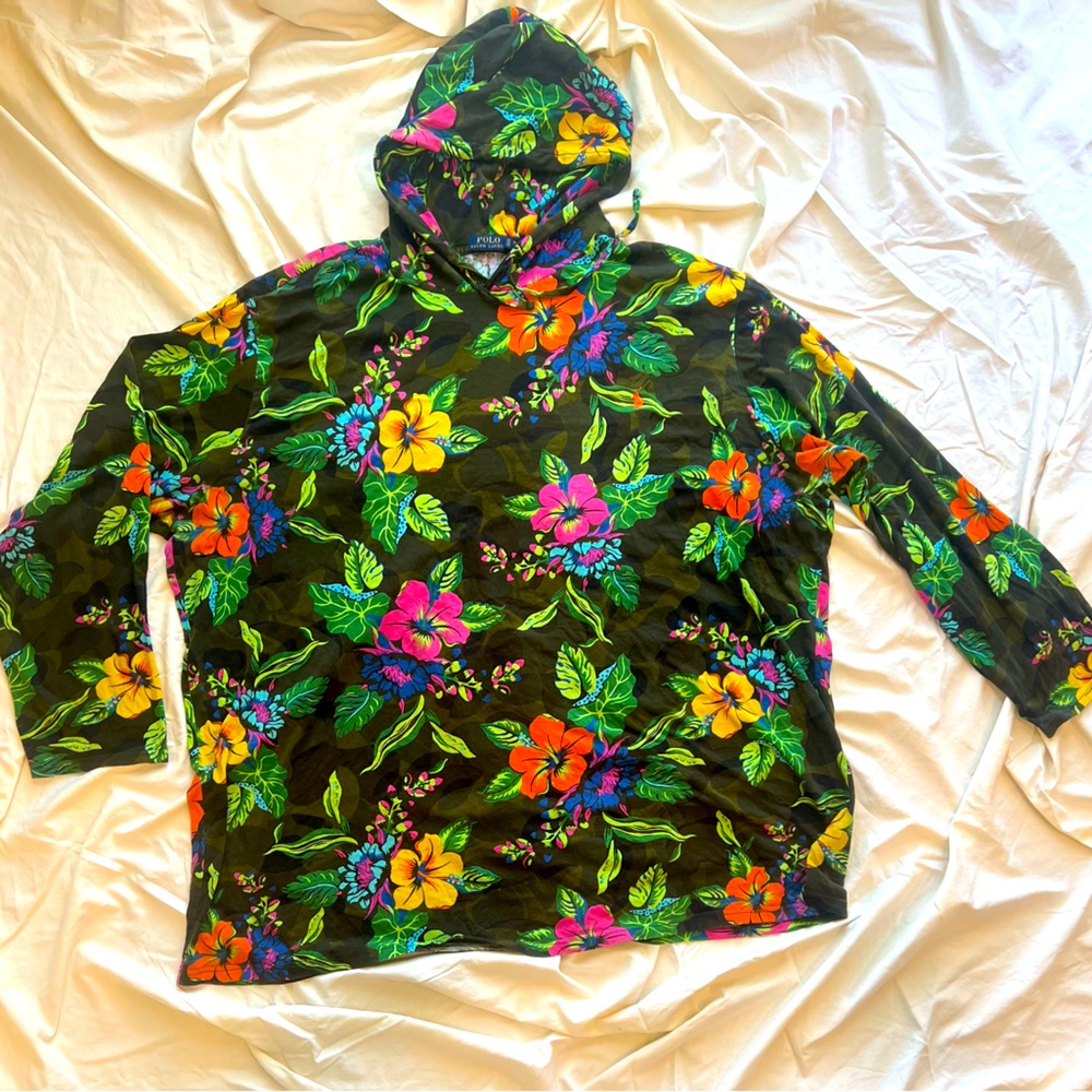 Polo Pull over  floral camo hoodie 4XLT
